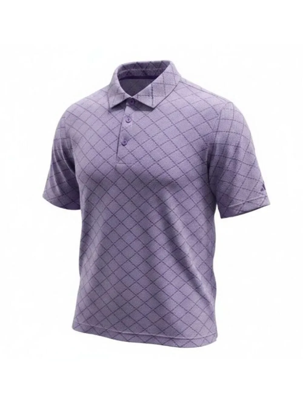 Adidas Ultimate365 Golf Polo Shirt L Purple Houndstooth PGA Midwest Section Mens